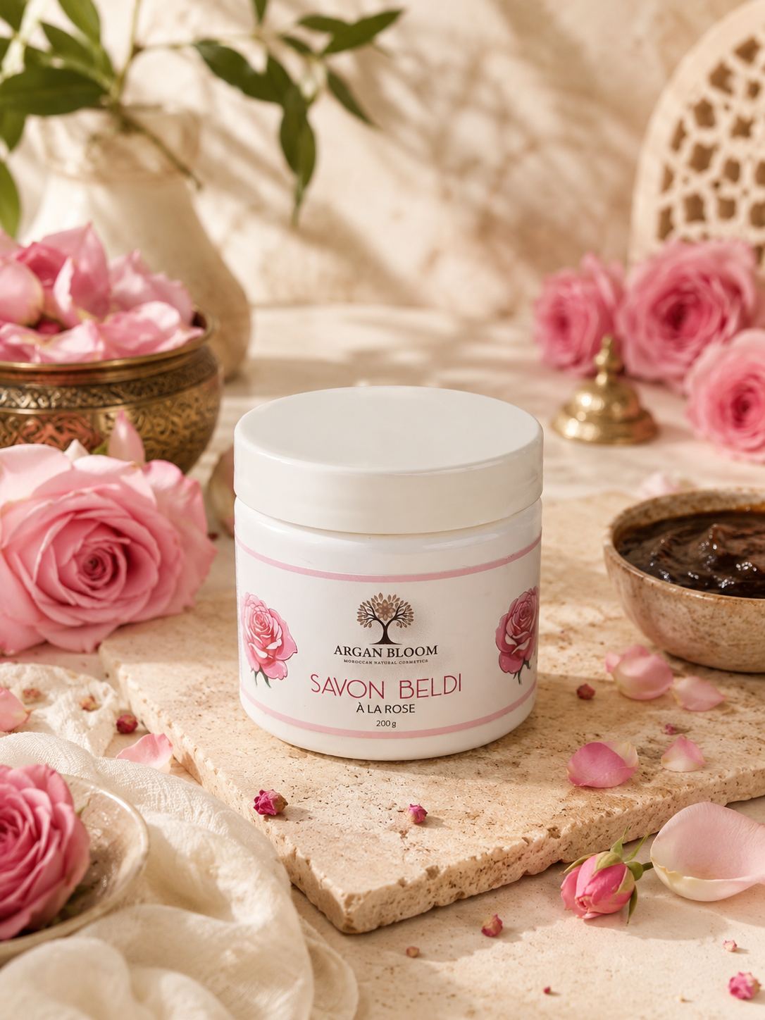 Beldi Rose Soap 200g natural exfoliant