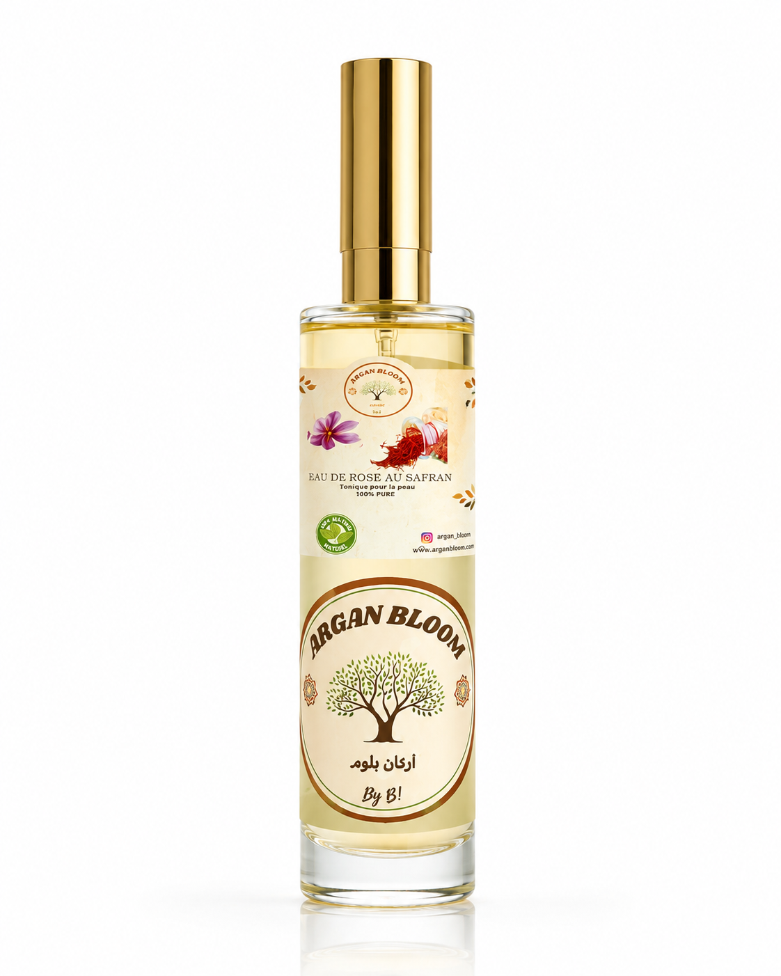 Eau de Rose au Safran 125 ml éclat et fraîcheur naturelle