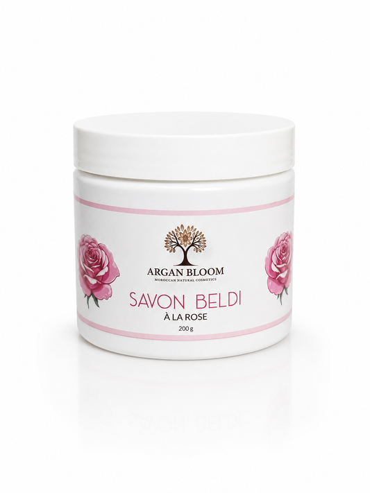 Savon Beldi à la rose 200 g exfoliant naturel