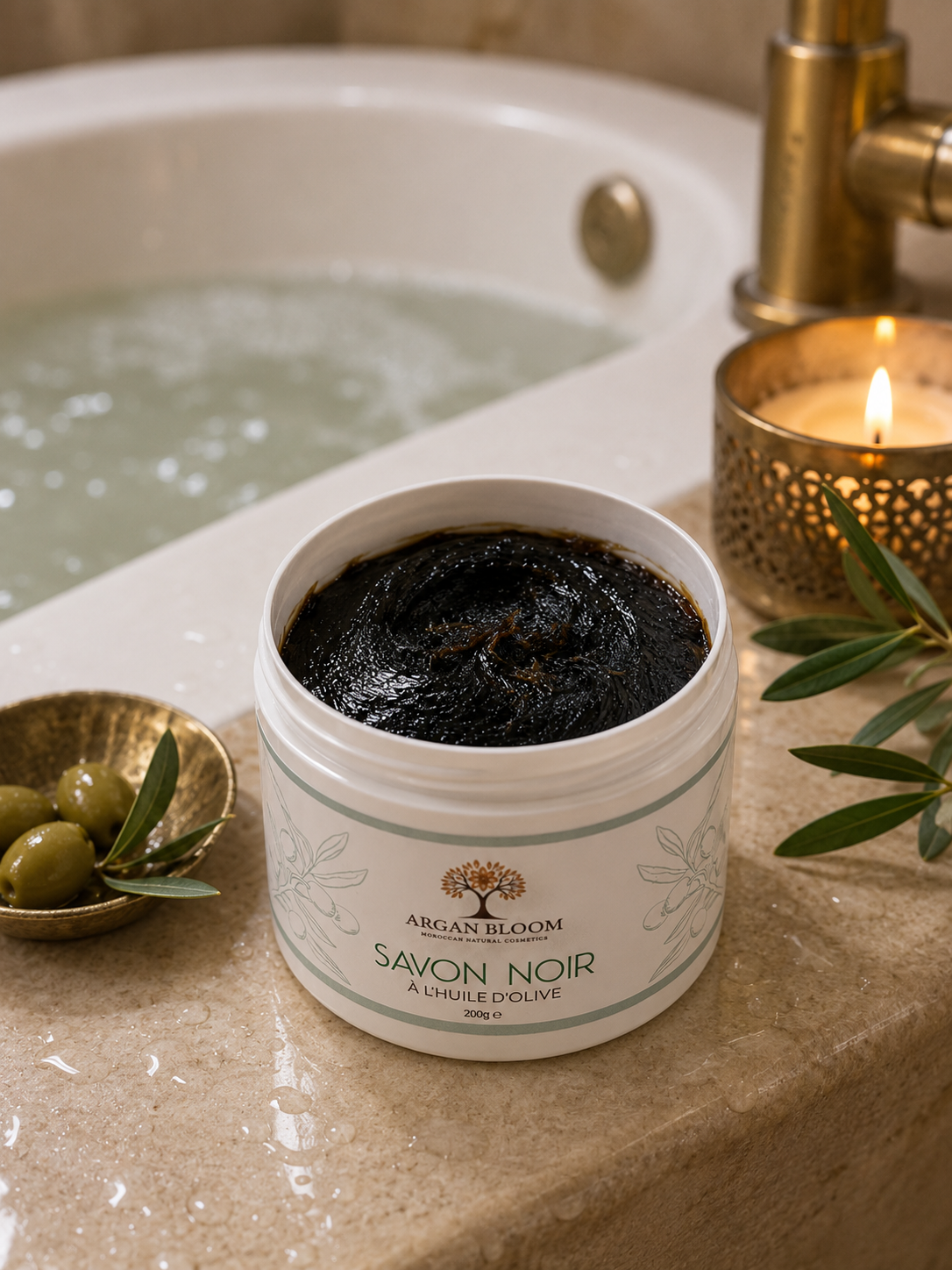 Traditional Moroccan Black Soap with Olive Oil 200 g